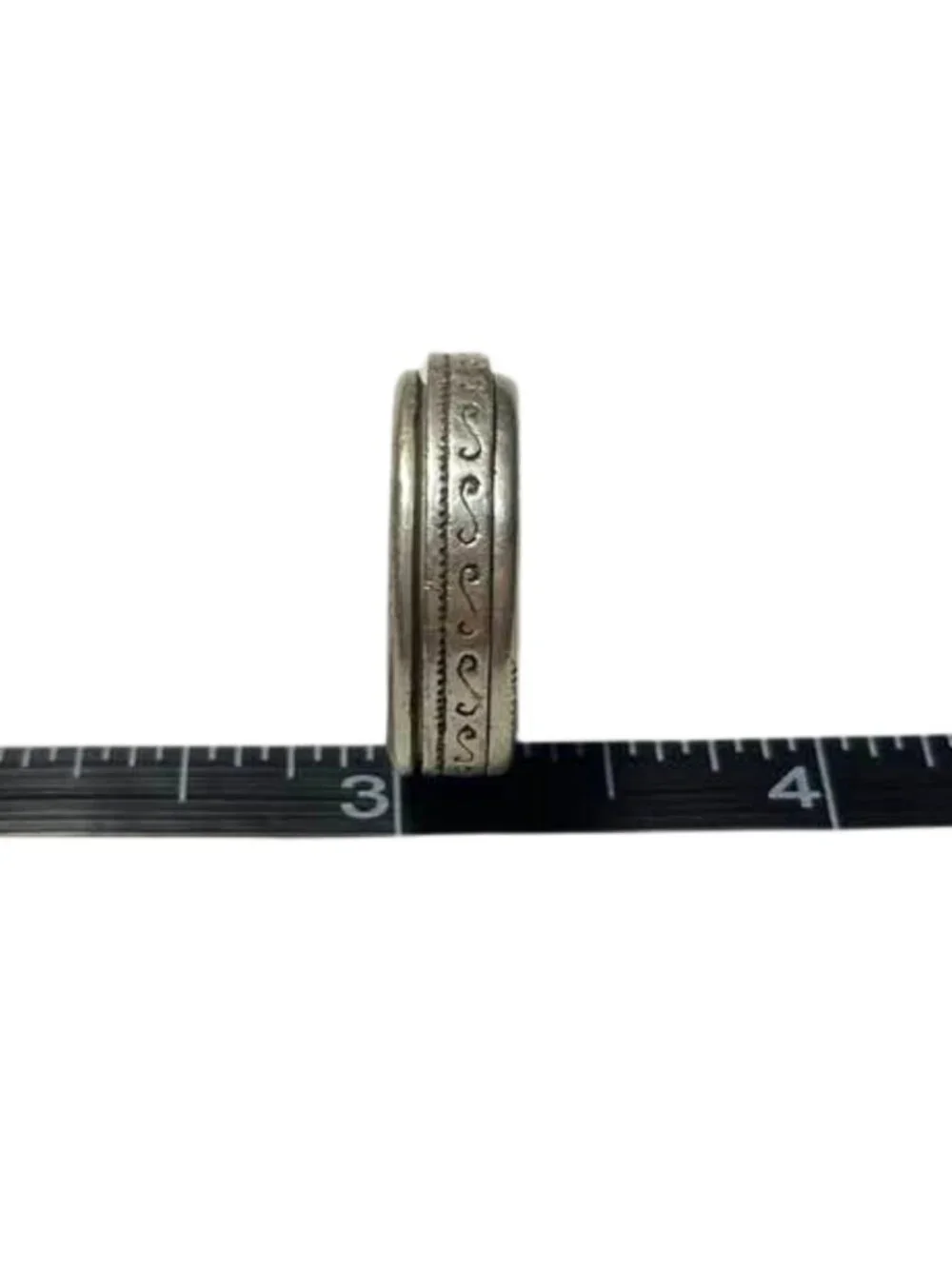Vintage 80s Sterling Silver .925 Spinner Meditation Fidget Ring Boho